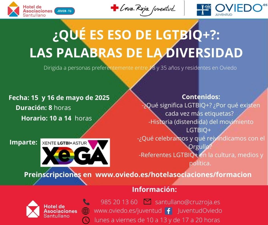 ¿Qué es eso de LGTBIQ+? Las palabras de la diversidad  (Formacion Continua Hotel de Asociaciones Santullano)
