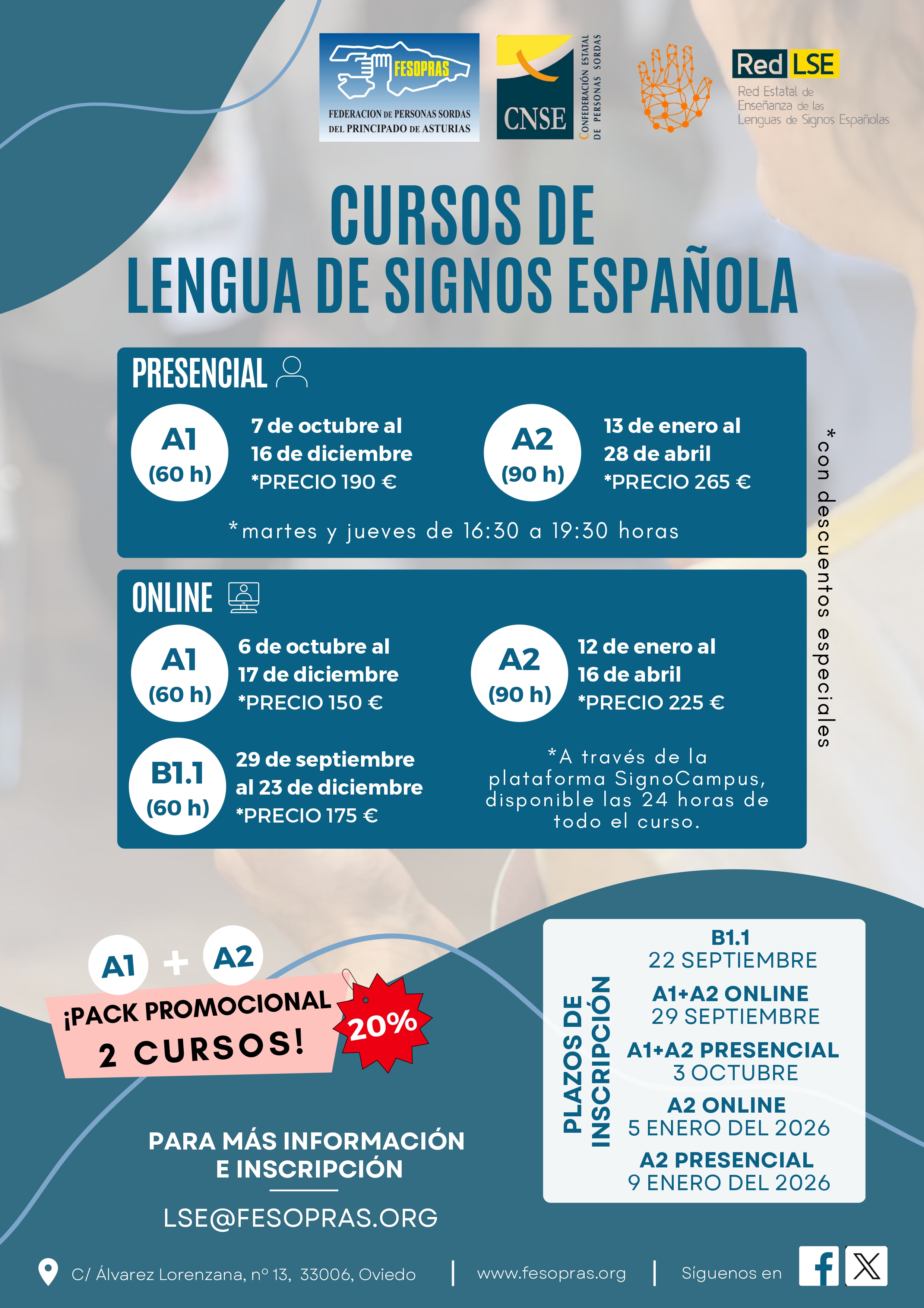 CURSOS DE LENGUA DE SIGNOS ESPAÑOLA (LSE)