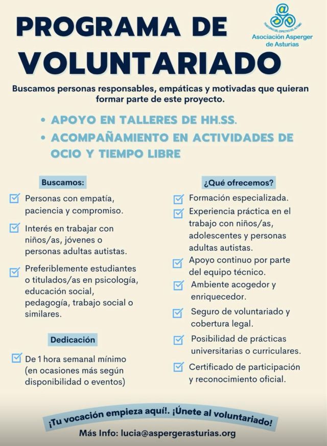 Programa de Voluntariado – Asociación Asperger de Asturias