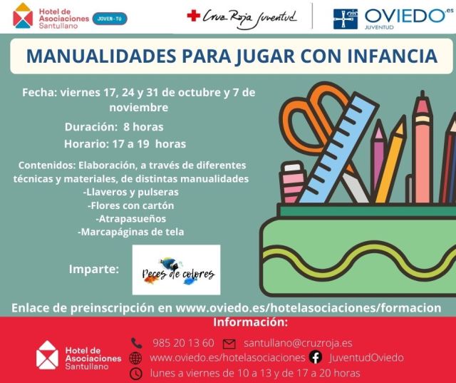 MANUALIDADES PARA JUGAR CON INFANCIA (FORMACION CONTINUA HOTEL ASOCIACIONES SANTULLANO)