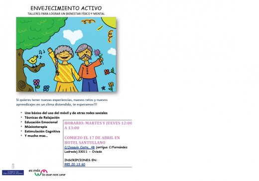 ENVEJECIMIENTO ACTIVO. Talleres para lograr un bienestar físico y mental