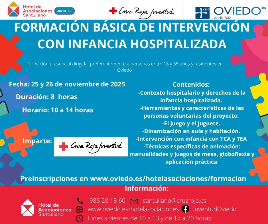 FORMACIÓN BÁSICA DE INTERVENCIÓN CON INFANCIA HOSPITALIZADA  (FORMACION CONTINUA SANTULLANO)