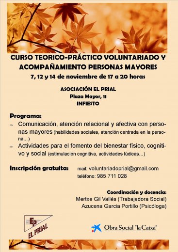CURSO VOLUNTARIADO Y ACOMPAÑAMIENTO PERSONAS MAYORES