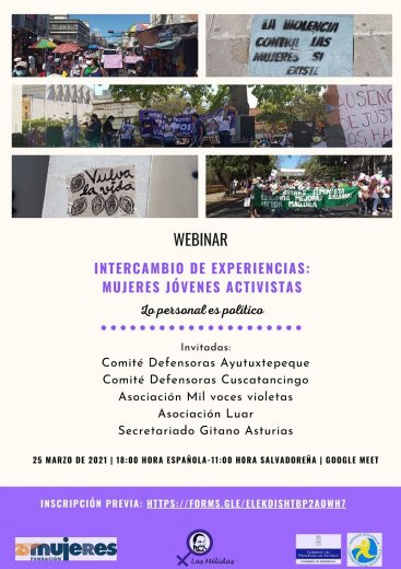 WEBINAR "INTERCAMBIO DE EXPERIENCIAS: MUJERES JÓVENES ACTIVISTAS"
