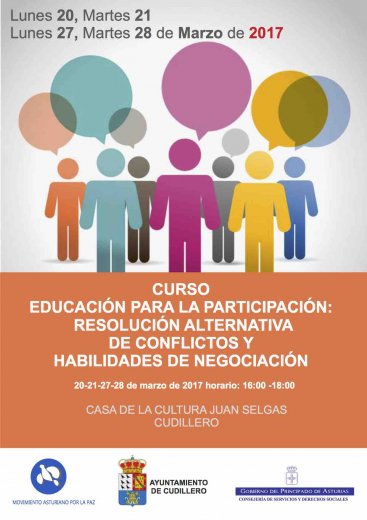 Curso de educación para la participación: resolución alternativa de conflictos y habilidades de negociación.