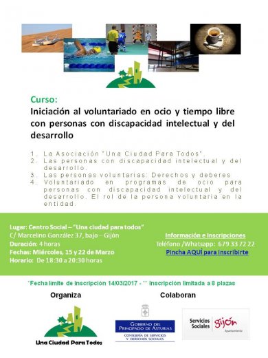 FORMACIÓN DE VOLUNTARIADO EN OCIO Y TIEMPO LIBRE CON PERSONAS CON DISCAPACIDAD INTELECTUAL