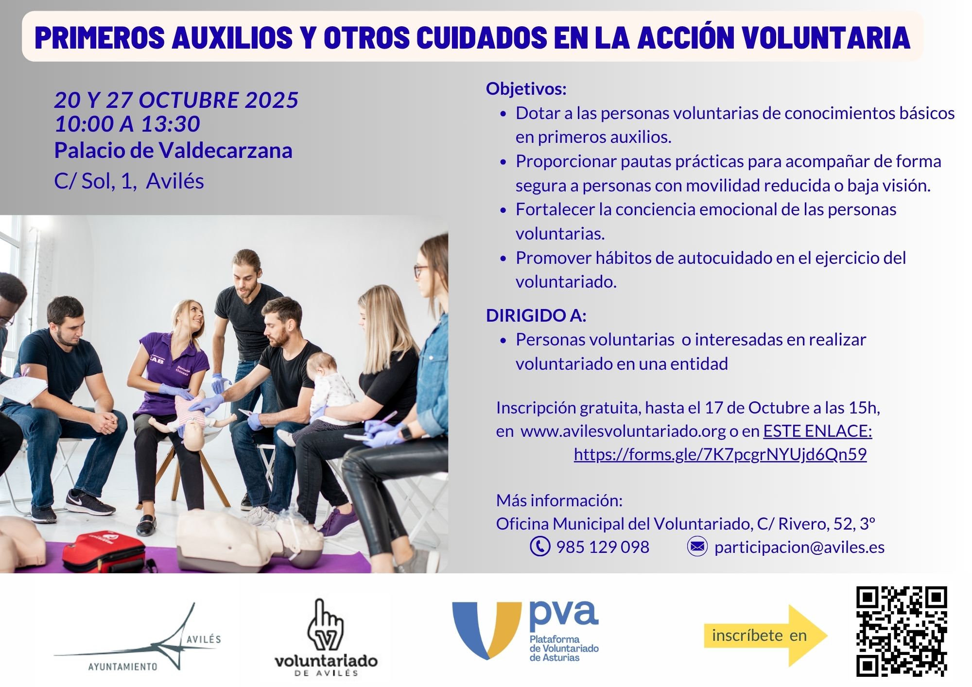 TALLER PRIMEROS AUXILIOS Y OTROS CUIDADOS EN LA ACCIÓN VOLUNTARIA