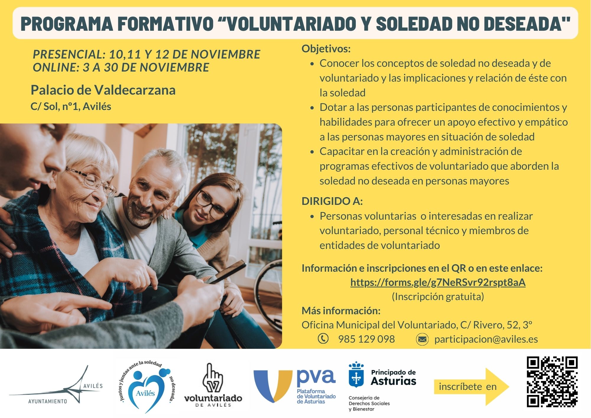 PROGRAMA FORMATIVO SOBRE VOLUNTARIADO Y SOLEDAD NO DESEADA, 2ª edición.