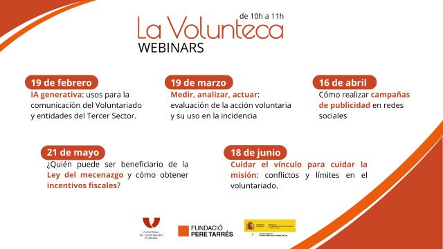 Nuevo ciclo de webinars (gratuitos) de La Volunteca